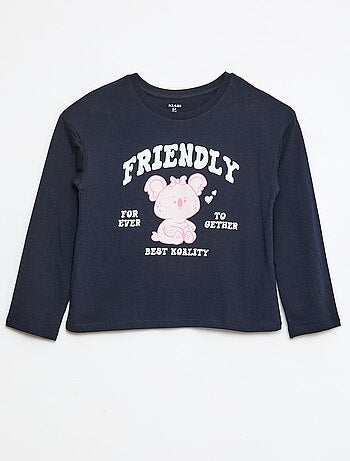 T-shirt estampado de mangas compridas