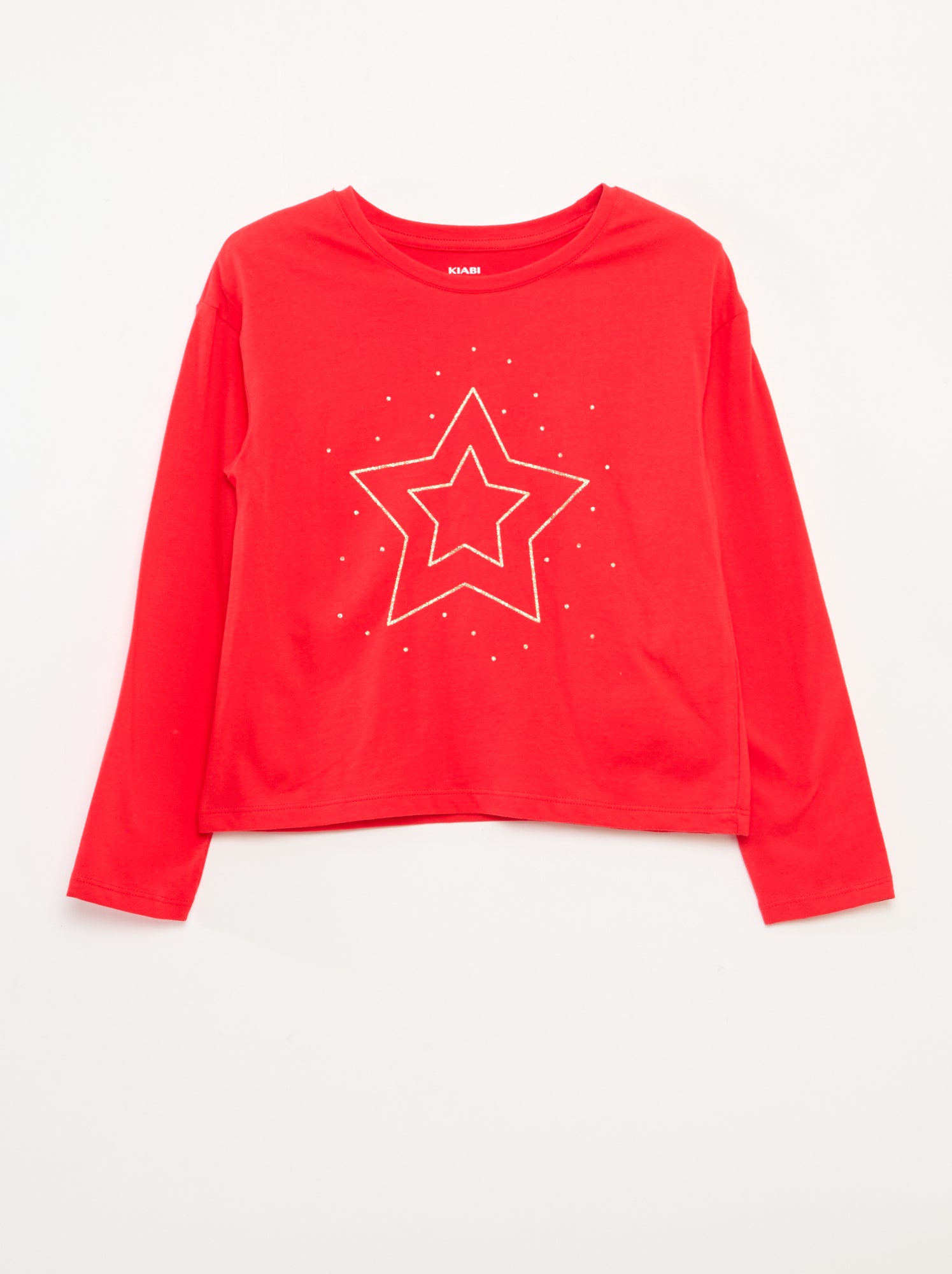 T-shirt estampado de mangas compridas