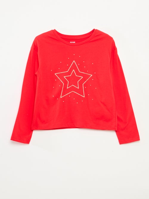 T-shirt estampado de mangas compridas - Kiabi