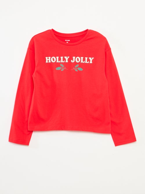 T-shirt estampado de mangas compridas - Kiabi