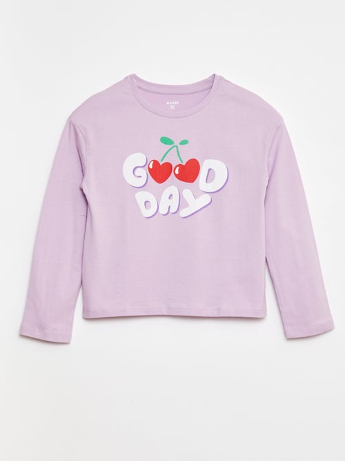 T-shirt estampado de mangas compridas - Kiabi