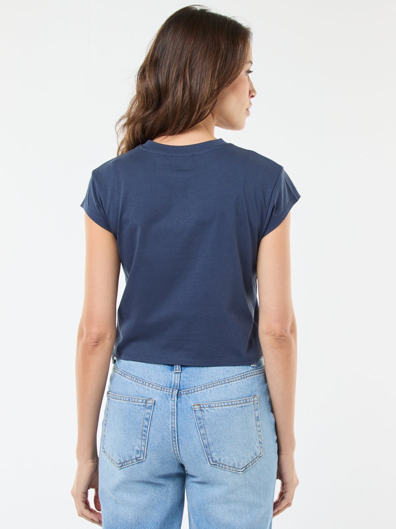 T-shirt estampado 'Disney' 'Stitch' em algodão Azul - Kiabi