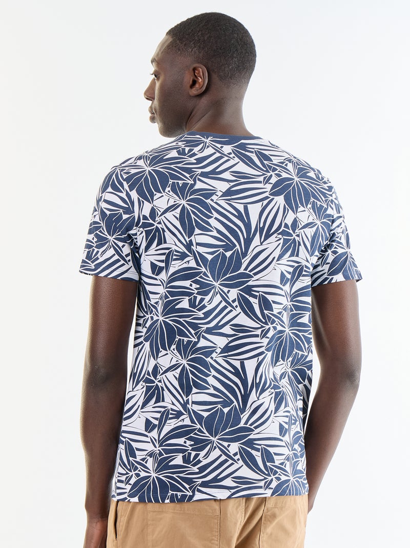 T-shirt estampado divertido de manga curta Azul - Kiabi