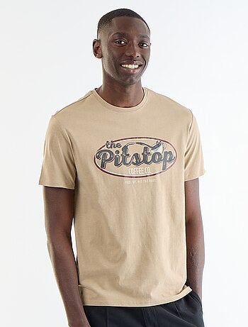 T-shirt estampado divertido de manga curta