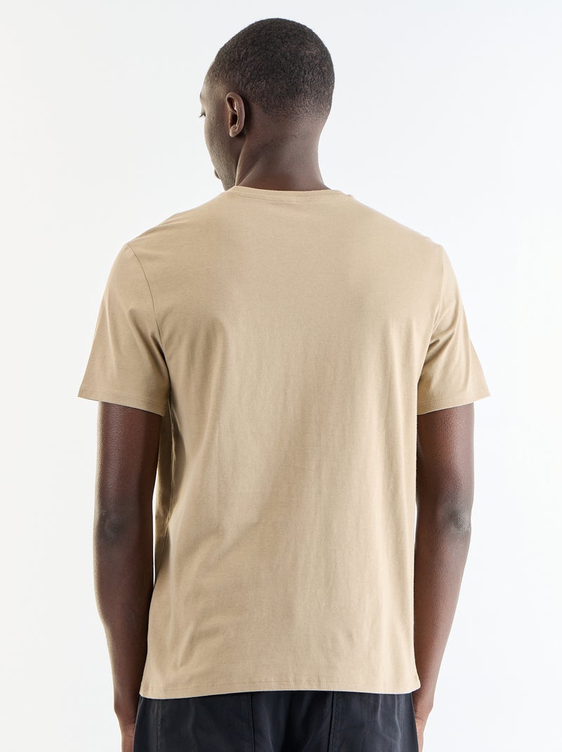 T-shirt estampado divertido de manga curta Bege - Kiabi