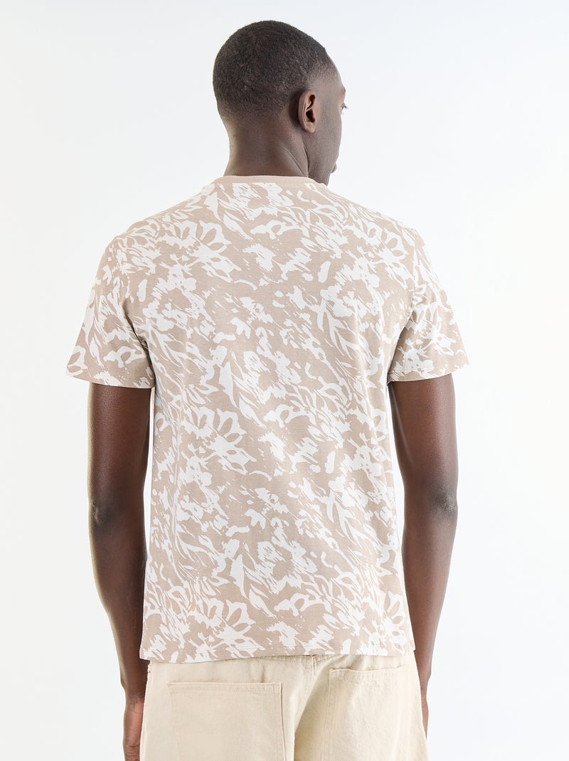 T-shirt estampado divertido de manga curta Bege - Kiabi