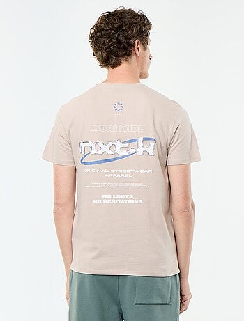 T-shirt estampado divertido de manga curta