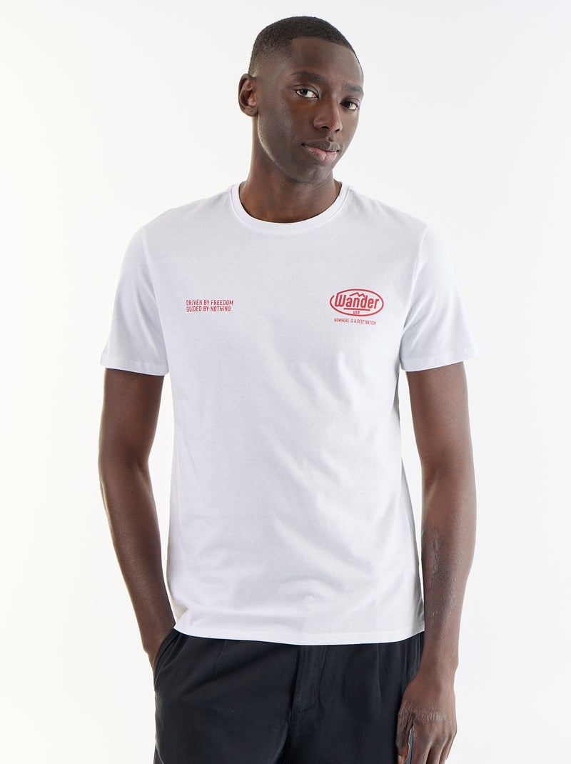 T-shirt estampado divertido de manga curta Branco - Kiabi