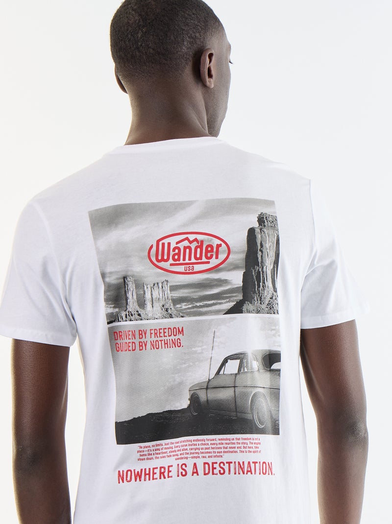 T-shirt estampado divertido de manga curta Branco - Kiabi