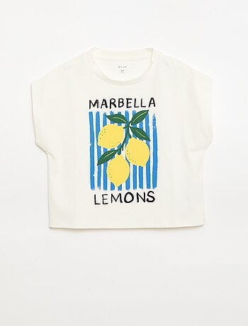 T-shirt estampado divertido de manga curta