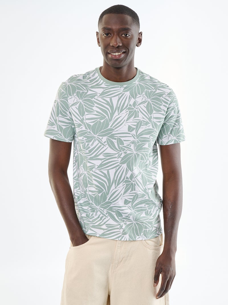 T-shirt estampado divertido de manga curta Verde - Kiabi