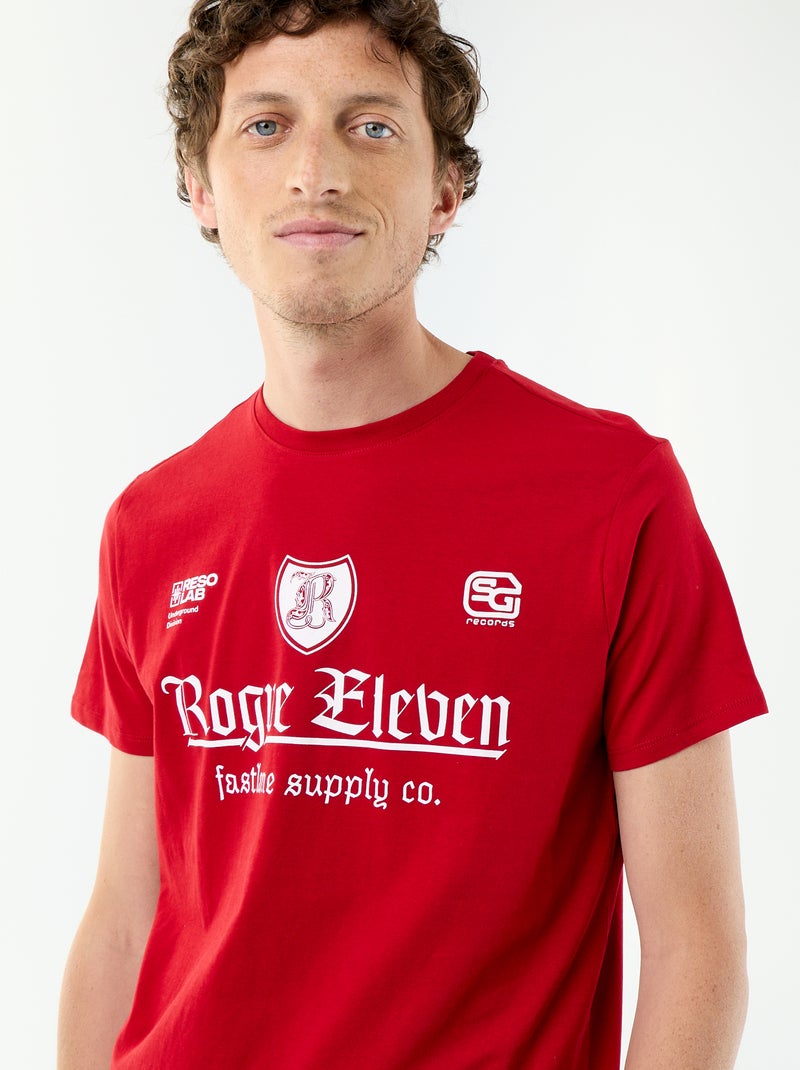 T-shirt estampado divertido de manga curta Vermelho - Kiabi
