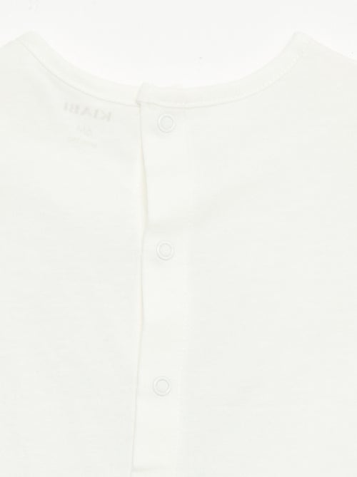 T-shirt estampado e bordado de manga curta - Kiabi