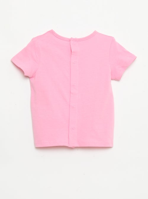 T-shirt estampado e bordado de manga curta - Kiabi