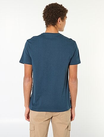 T-shirt estampado em algodão liso