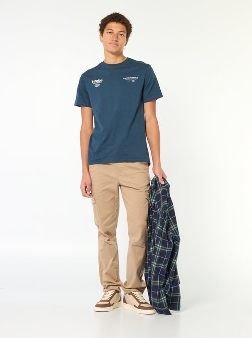 T-shirt estampado em algodão liso - Kiabi