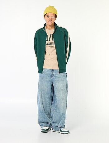 T-shirt estampado em algodão liso