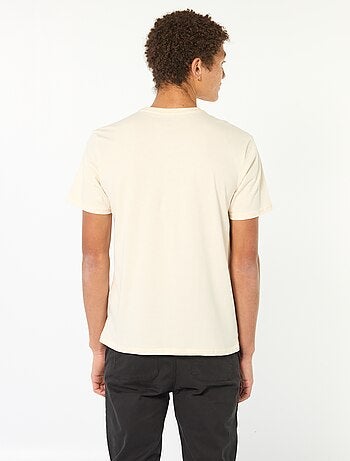 T-shirt estampado em algodão liso