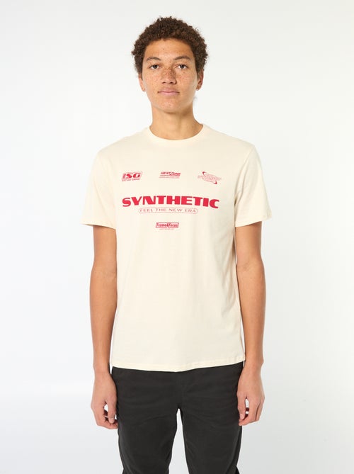 T-shirt estampado em algodão liso - Kiabi