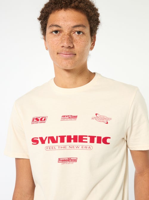 T-shirt estampado em algodão liso - Kiabi