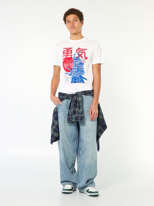 T-shirt estampado em algodão liso - Kiabi