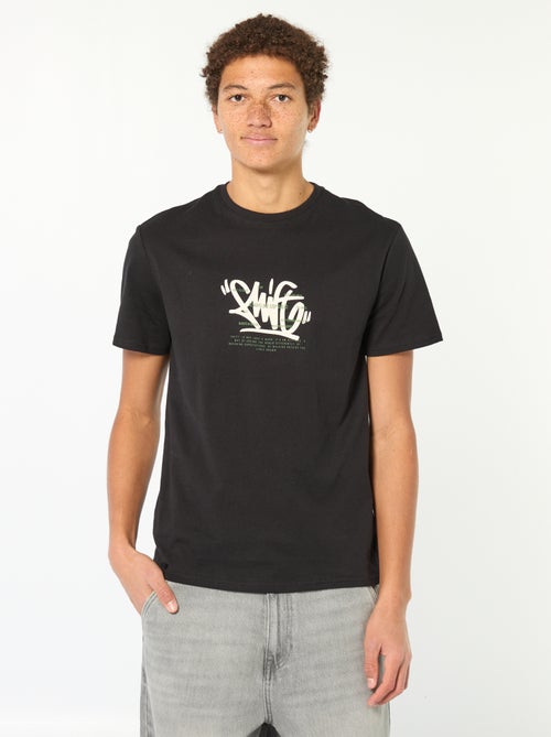 T-shirt estampado em algodão liso - Kiabi