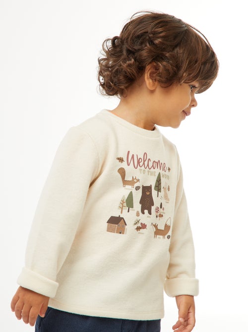 T-shirt estampado em malha macia - Kiabi