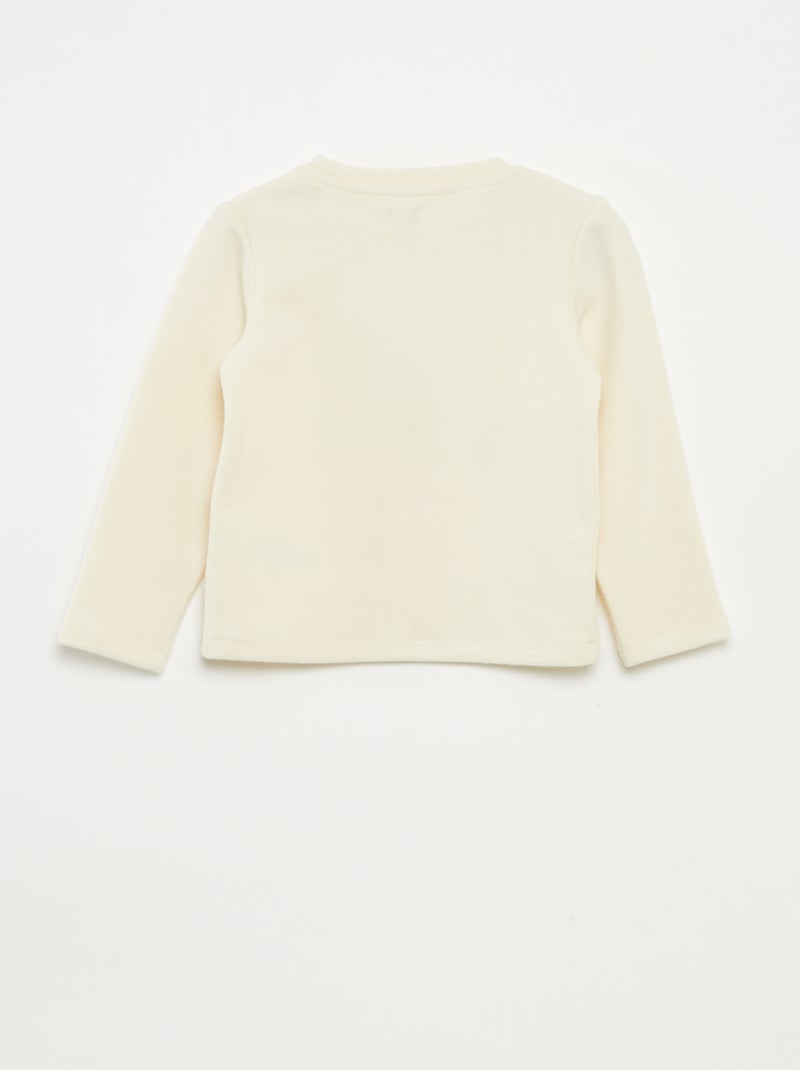 T-shirt estampado em malha macia Branco - Kiabi