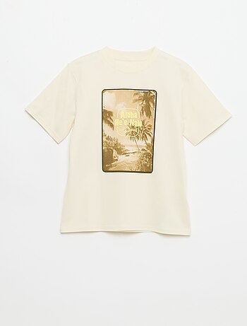 T-shirt estampado fantasia de manga curta