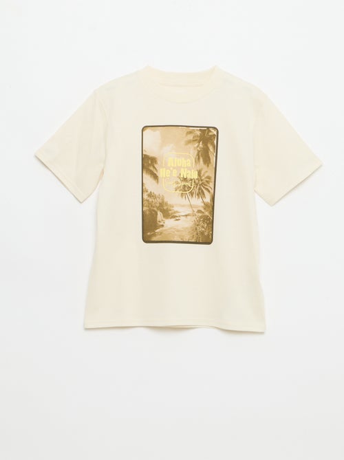 T-shirt estampado fantasia de manga curta - Kiabi