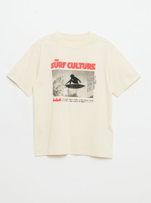 T-shirt estampado fantasia de manga curta - Kiabi