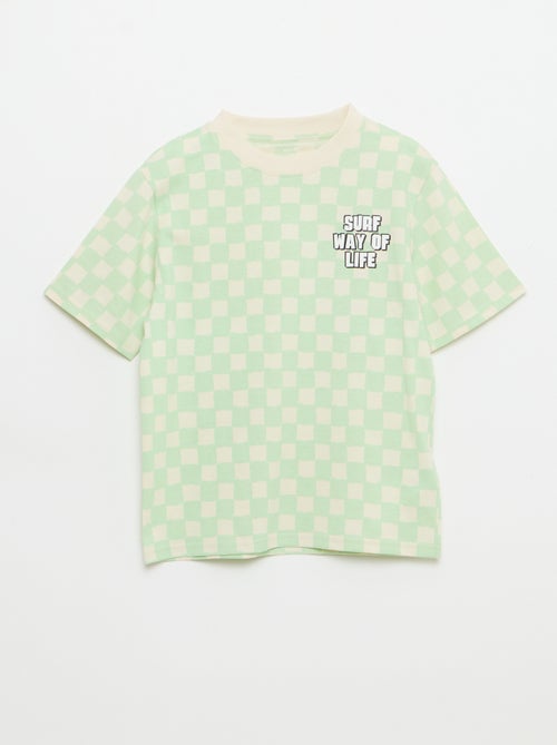 T-shirt estampado fantasia de manga curta - Kiabi