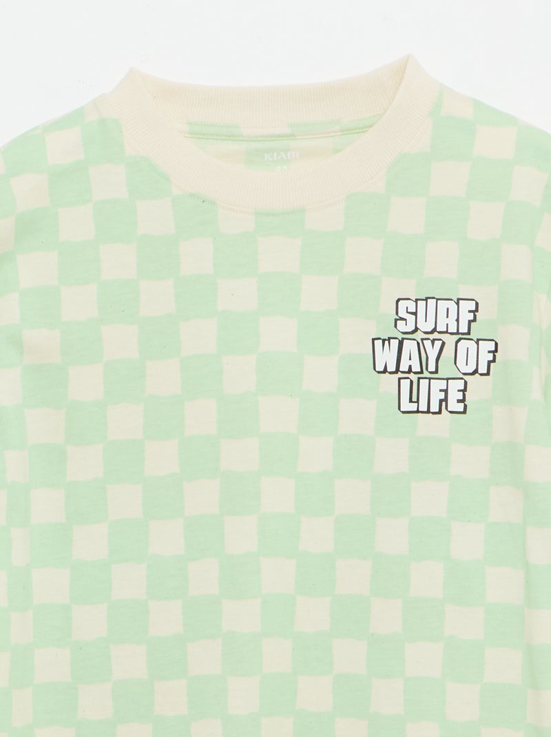 T-shirt estampado fantasia de manga curta Verde - Kiabi