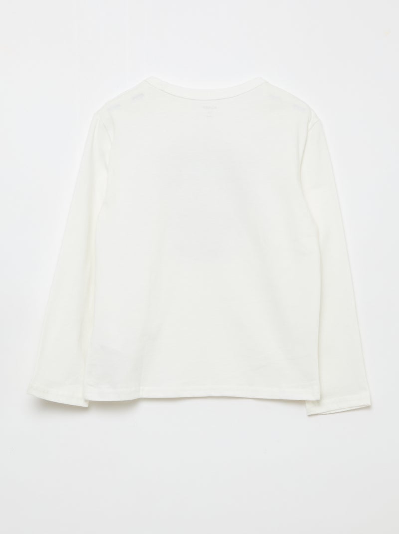 T-shirt estampado fantasia de mangas compridas Branco - Kiabi