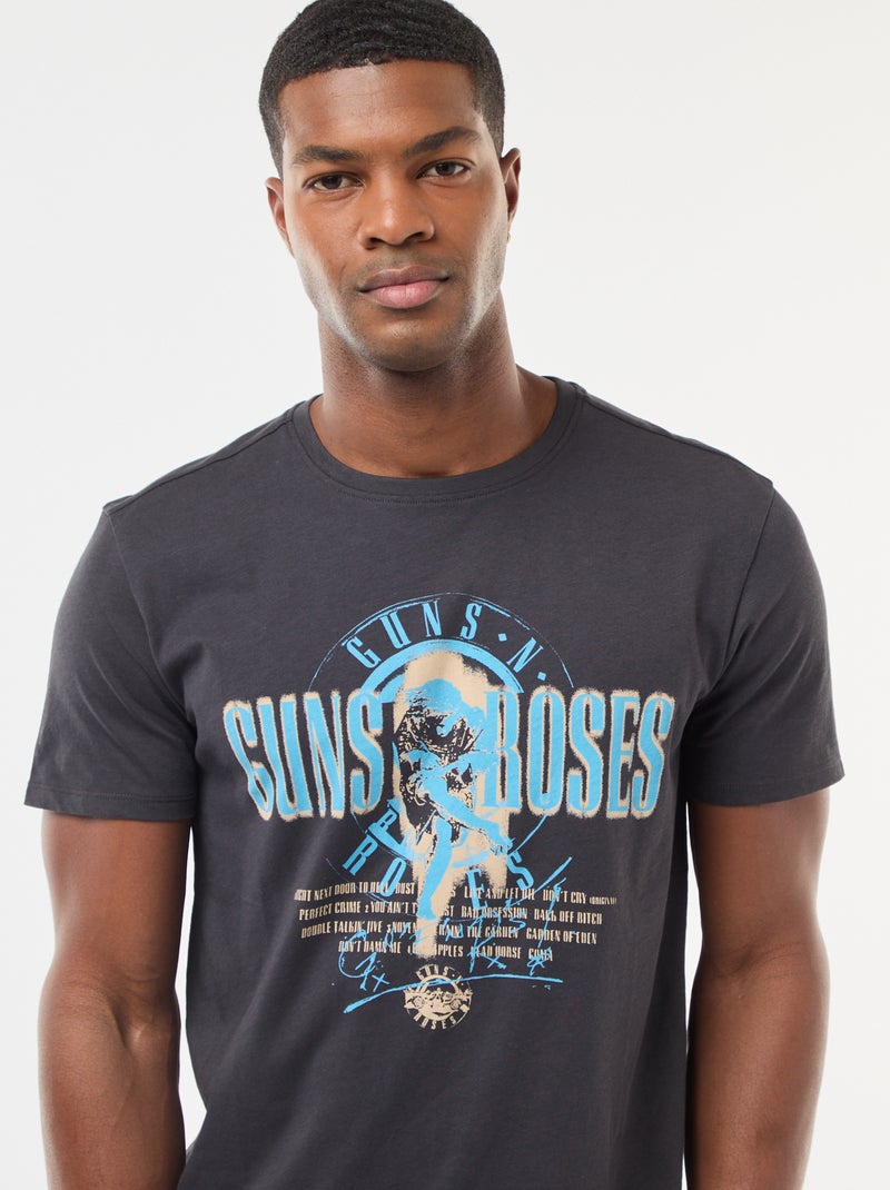 T-shirt estampado 'Guns N'Roses' de manga curta Preto - Kiabi