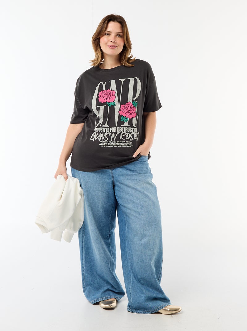 T-shirt estampado 'Guns N'Roses' manga curta Preto - Kiabi