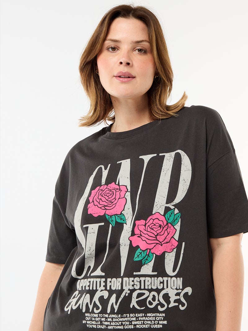 T-shirt estampado 'Guns N'Roses' manga curta Preto - Kiabi