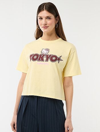 T-shirt estampado 'Hello Kitty' de mangas curtas