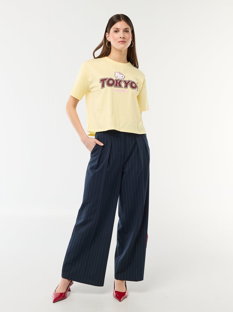 T-shirt estampado 'Hello Kitty' de mangas curtas Amarelo - Kiabi
