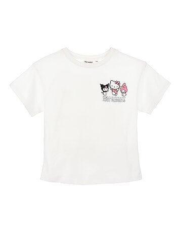T-shirt estampado 'Hello Kitty' em algodão liso