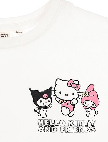 T-shirt estampado 'Hello Kitty' em algodão liso