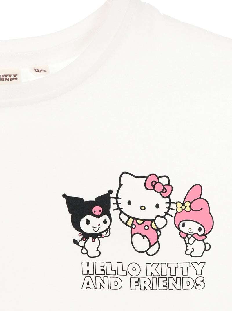 T-shirt estampado 'Hello Kitty' em algodão liso Branco - Kiabi