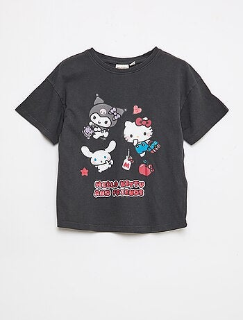 T-shirt estampado 'Hello Kitty' em algodão liso