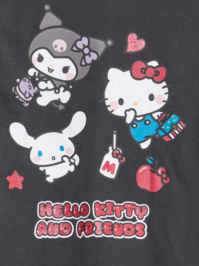 T-shirt estampado 'Hello Kitty' em algodão liso Preto - Kiabi