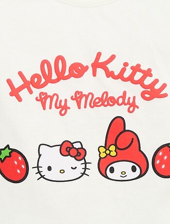 T-shirt estampado 'Hello Kitty' em relevo