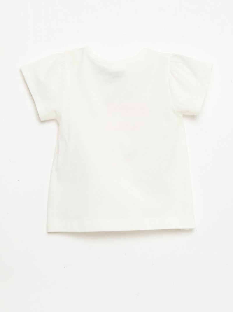 T-shirt estampado 'Hello Kitty' em relevo Branco - Kiabi