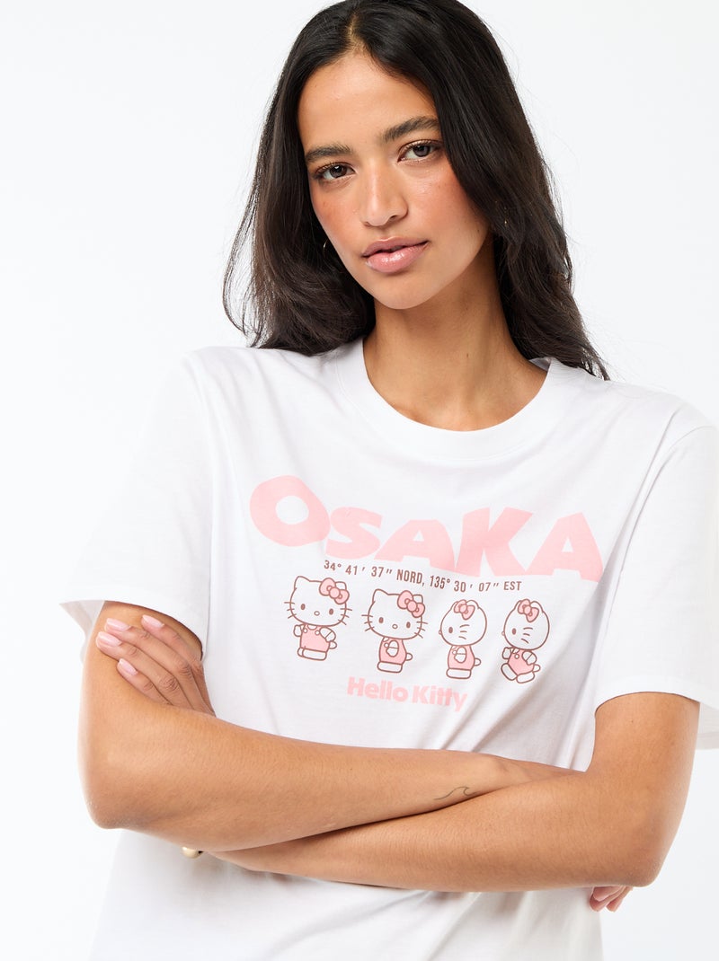 T-shirt estampado 'Kuromi' com impressão frente e verso Branco - Kiabi