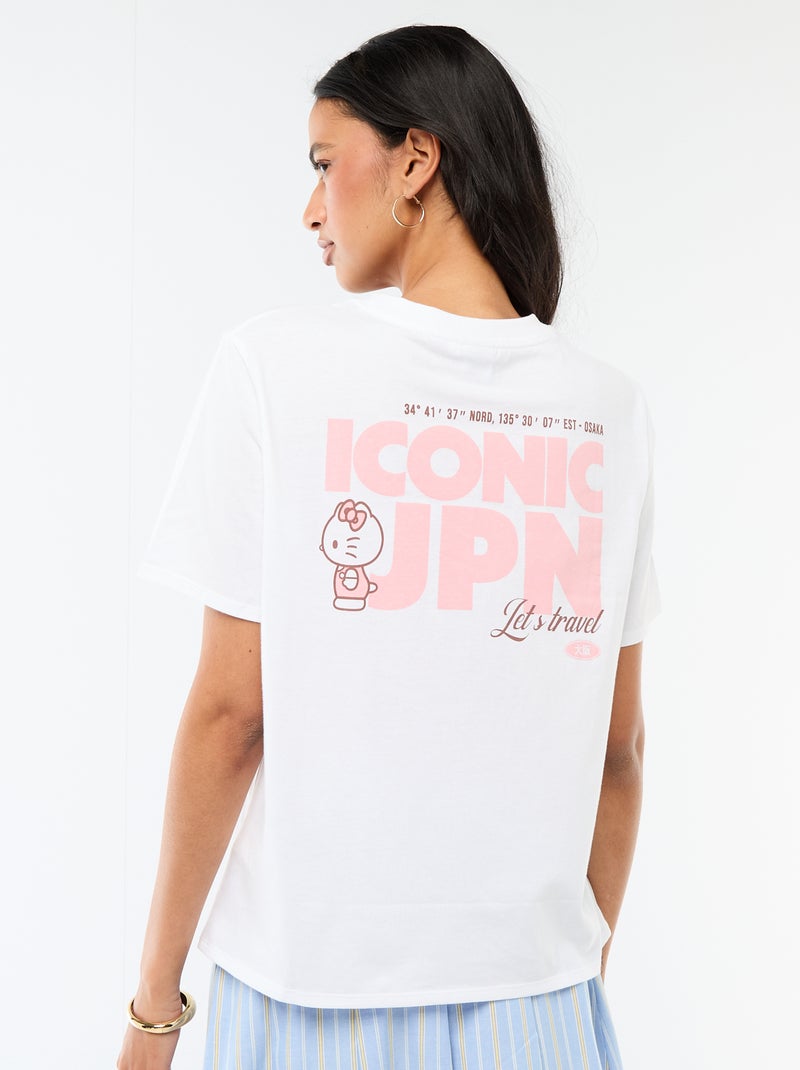 T-shirt estampado 'Kuromi' com impressão frente e verso Branco - Kiabi