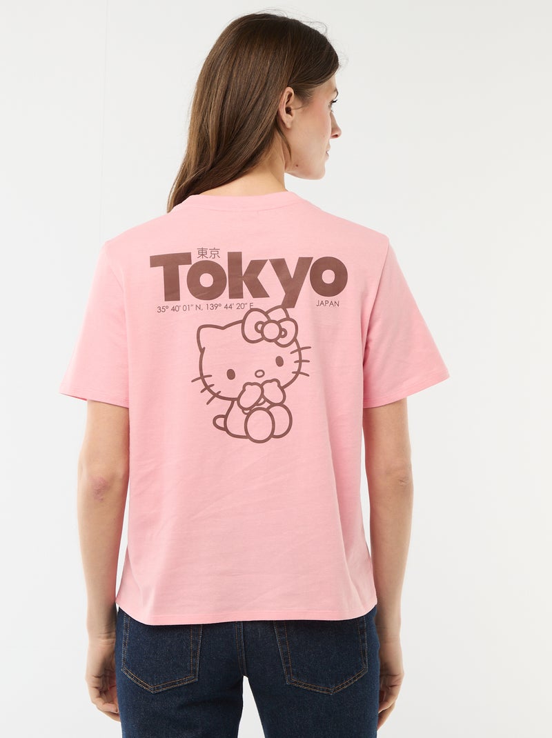T-shirt estampado 'Kuromi' com impressão frente e verso Rosa - Kiabi