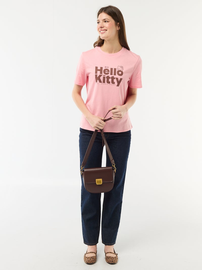 T-shirt estampado 'Kuromi' com impressão frente e verso Rosa - Kiabi